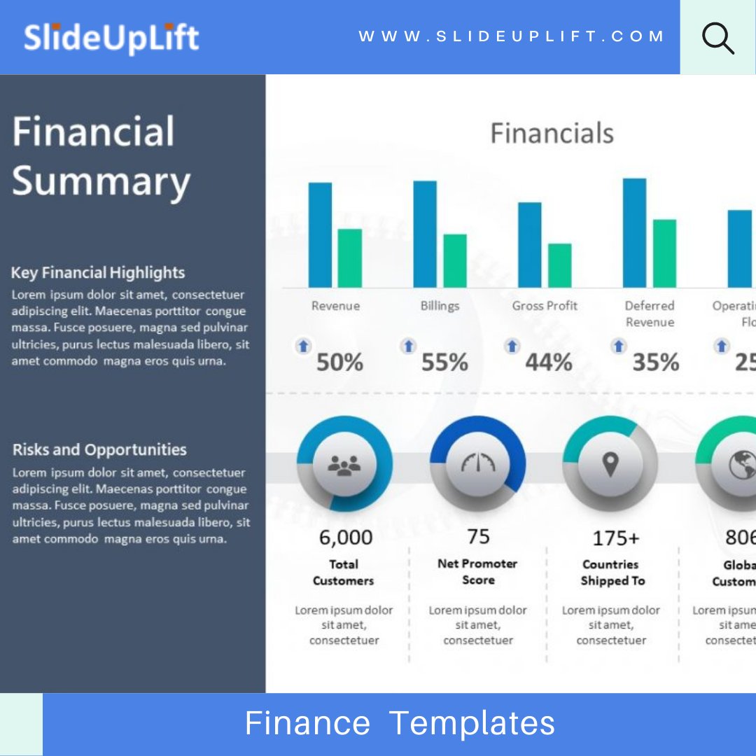 slide_uplift's tweet image. Create data-related presentations on financial analysis, investments, budget, cash flow statement, balance sheet, and much more with the help of SlideUpLift’s collection of finance templates from the year 2021.

bit.ly/31Od4SY

#slideuplift #workfromhome #finance
