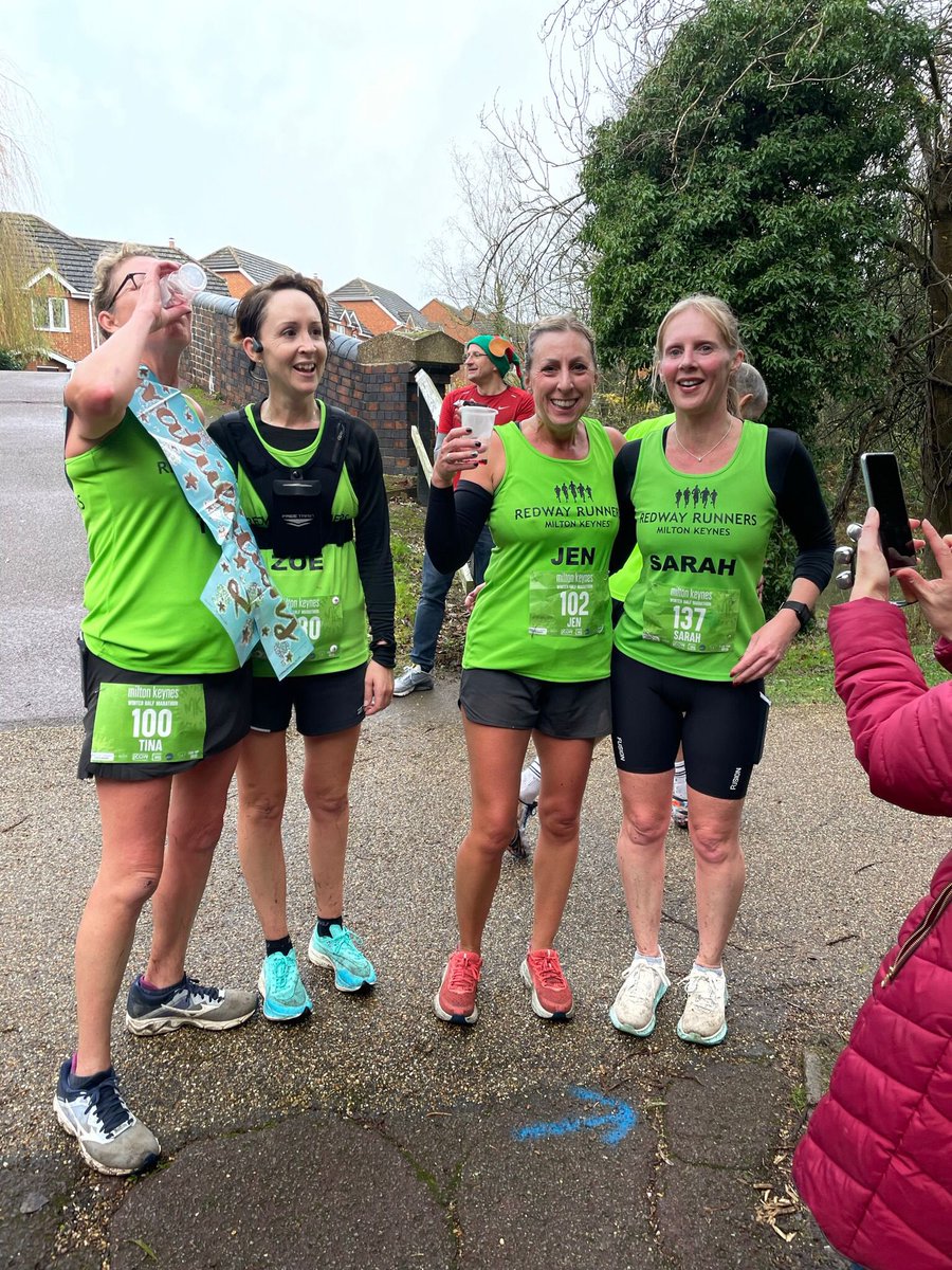 JenBates5's tweet photo. Last Half Marathon of 2021. Challenge completed 1 per month. Great one today celebrating Tinas 100th official half. Great event and well organised @BigCowevents1 #mkwinterhalf ๐ฅ https://t.co/aJSZHlPXPn