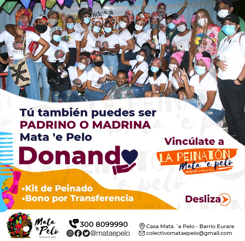 Este 18 de dic. llevaremos la Peinatón Navideña Mata 'e Pelo por la Paz hasta la Comuna 5 de Riohacha.
Anímate a donar y ser parte de esta juntanza navideña, que buscar trenzar esperanzas por los niños y niñas de nuestra ciudad.