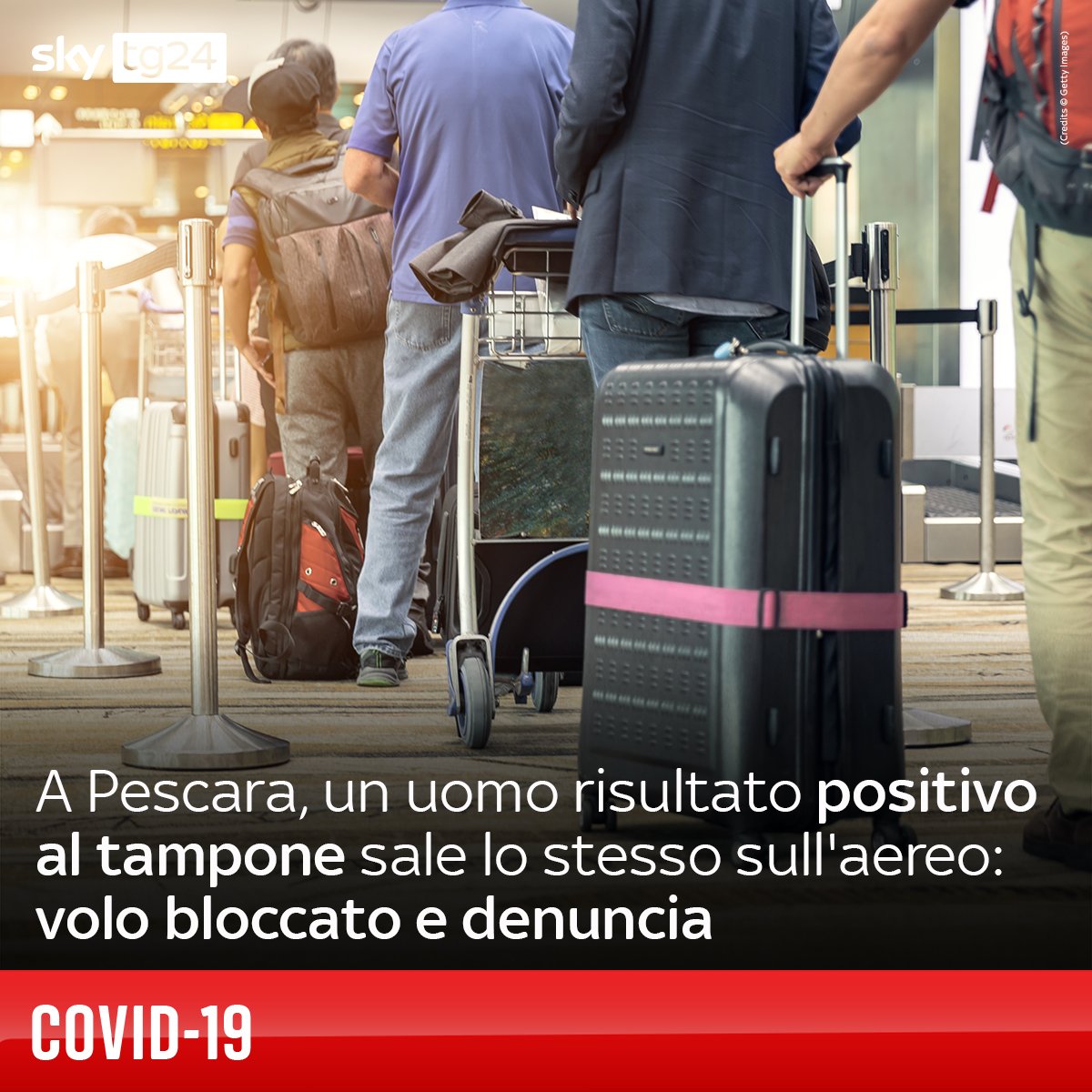 SkyTG24's tweet photo. A bloccarlo la segnalazione della farmacia in cui aveva eseguito il tampone che, intuendo le sue intenzioni, ha subito avvertito le forze dell'ordine. https://t.co/cLbtLUSctZ https://t.co/rwOqkqVCga