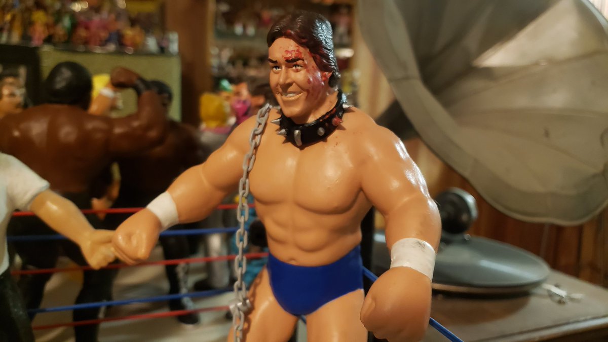 SiNNbODHi's tweet photo. DOG COLLAR MATCH: Greg 'The Hammer' Valentine vs Rowdy Roddy Piper #LJN customs designed by yours truly. Bodies printed on @anycubic3dprint Photon Mono X. Piper head supplied by Joe Gaddor. Valentine head supplied by Zaash Mann. If you want a custom, let me know! https://t.co/neXYDWeu5G