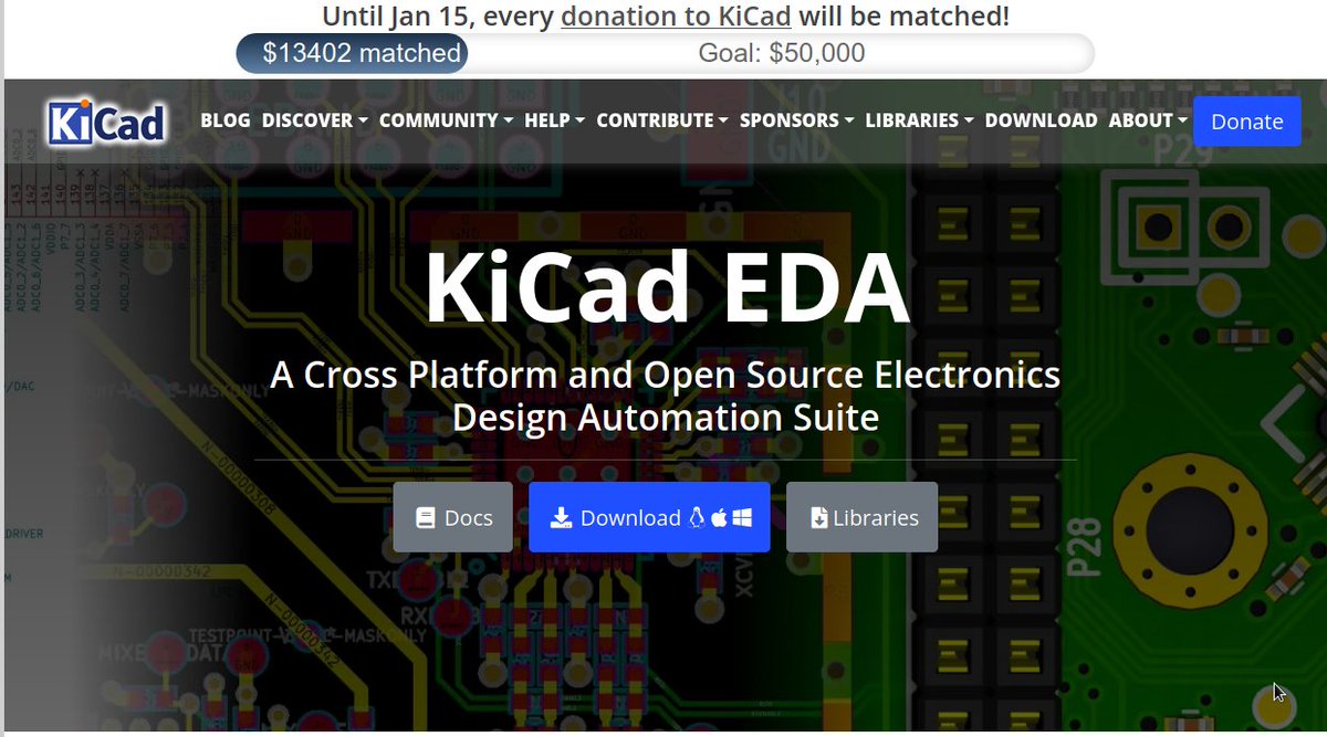 kicad_pcb's tweet photo. We're a quarter of the way to our goal for 2021.  Can you help? https://t.co/5ZGl89sibF

Your donation will help KiCad support a yearly development cycle.  And Features!  Version 7 features that we are working on include Teardrops, Pin Swaps, Padstacks and Atomic Parts Libraries. https://t.co/brr3Ic9Kid