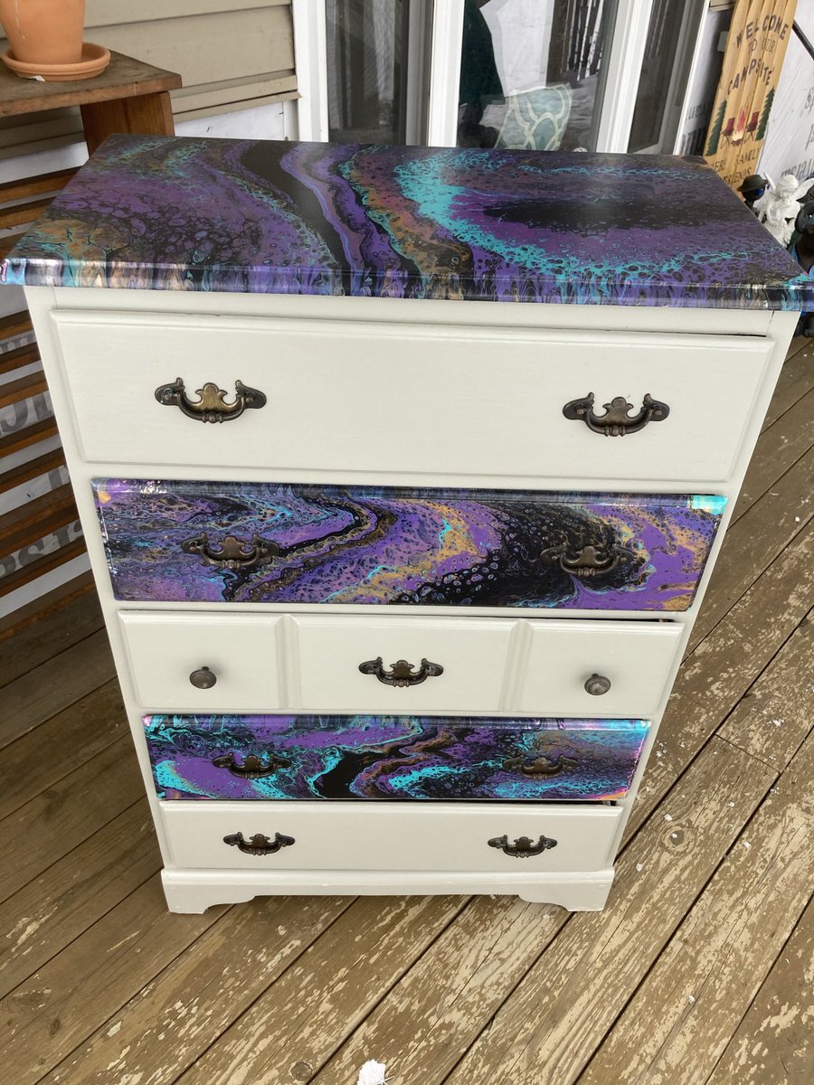 neondemon182's tweet photo. Throwback to this dresser I refurbished for a friend 🖤🪄 what a fun process, I can’t wait to make some more https://t.co/74B8cUKlDT