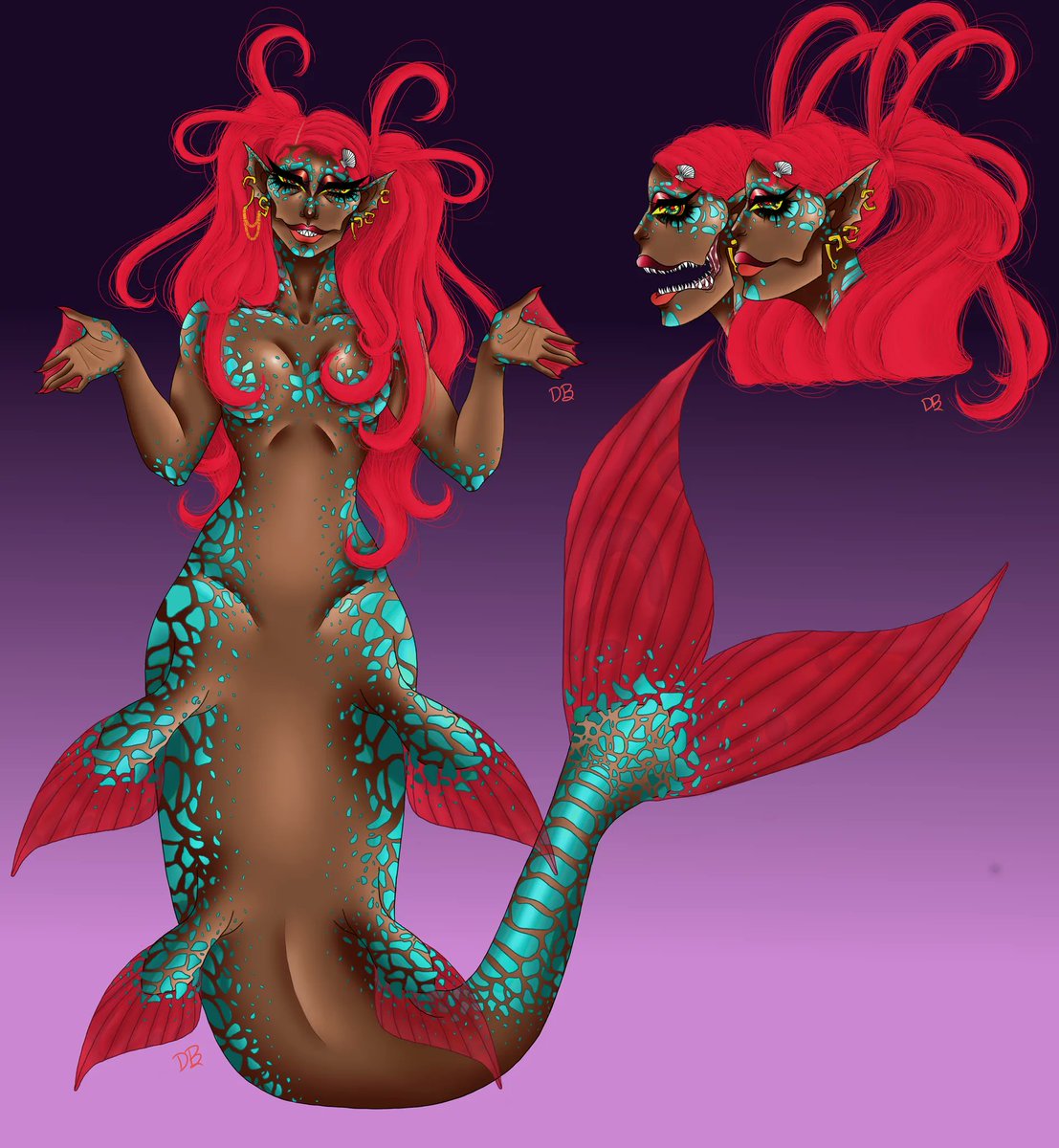 Bread6499's tweet photo. My mermaid oc im in love with her #mermaid #bodyhorror https://t.co/QxZJ0eJsh8