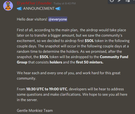 📣 NEW ANNOUNCEMENT 📣 

#GentleMonkiez #LFG #WAGMI