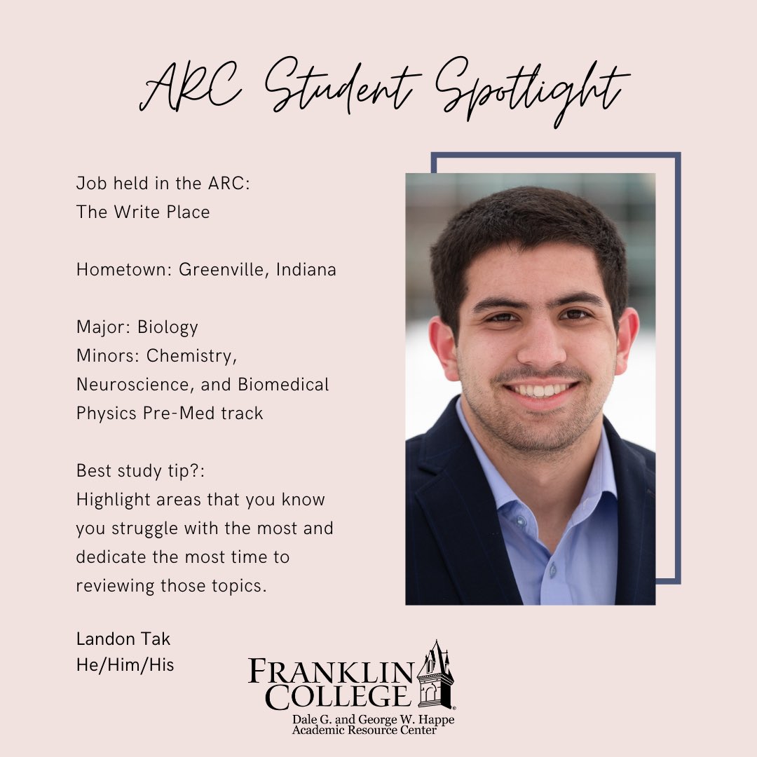 fc_arcenter's tweet photo. Happy Student Spotlight Sunday!
Check out Landon Tak, and read about his study tips as we head into finals! https://t.co/796thO5zgz