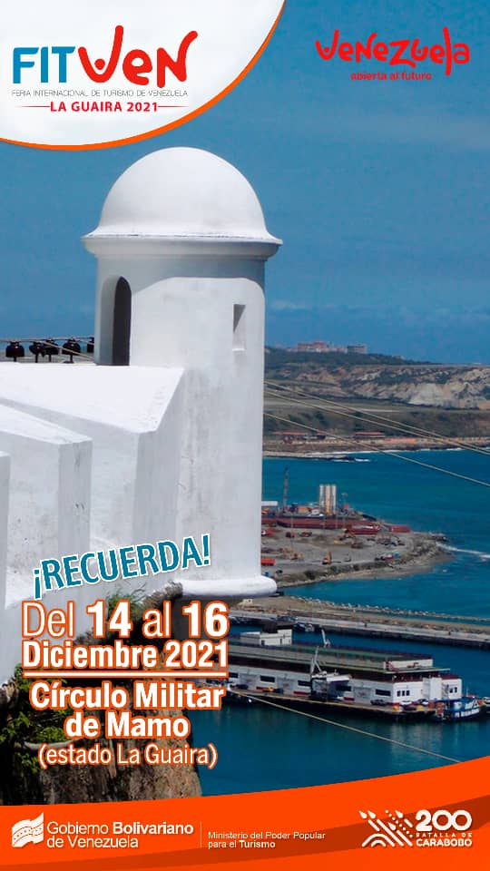 Gob_LaGuaira's tweet photo. Te esperamos este #14Dic en el Círculo Militar de Mamo en la #FitVen2021, donde podrás conocer más de los mil kilómetros de costa de #LaGuaira 

@NicolasMaduro 
@delcyrodriguezv 
@Motorturismoven

#VacunaciónYPrevención https://t.co/7sE0Ul5xfb