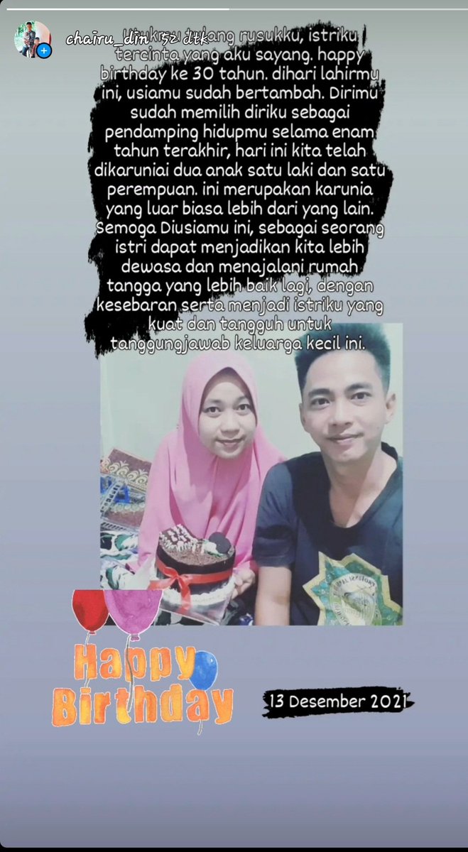 KmsChairudin's tweet photo. HBD my wife ke 30 th https://t.co/fyFH8JDPPs