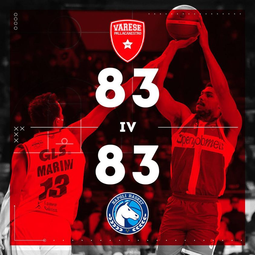 PallVarese's tweet image. Non è ancora finita, supplementari❗
#VarNap #NoiSiamoVarese