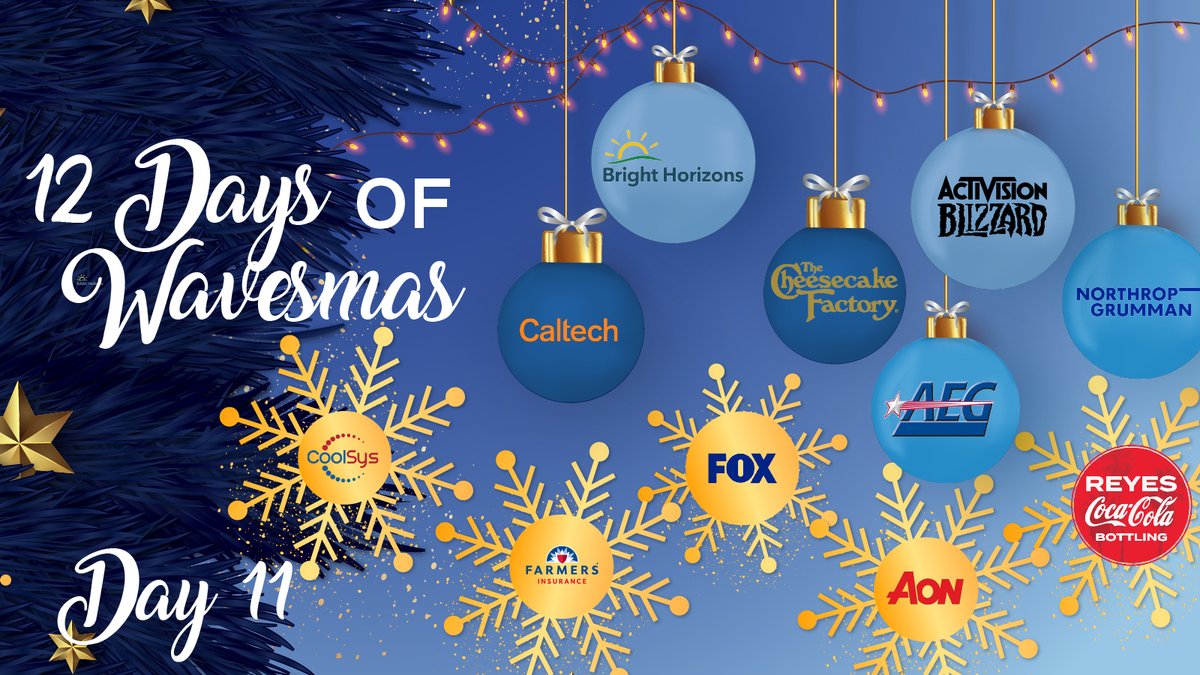 GraziadioSchool's tweet photo. On the eleventh day of Wavesmas, Graziadio gave to me, eleven corporate partners!
Learn more about our corporate partnerships: https://t.co/1hYkovPYLt
#12DaysofWavesmas #eleventhday #giving #MakingWaves #business #corporate #partnerships #professionaldevelopment https://t.co/ggDB7ZSqFU