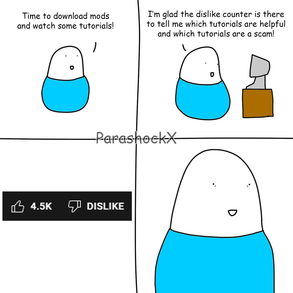 ParashockX's tweet photo. Day 17 of poorly drawn stuff until @YouTube brings back the dislike count. https://t.co/3Plo0gPjS6