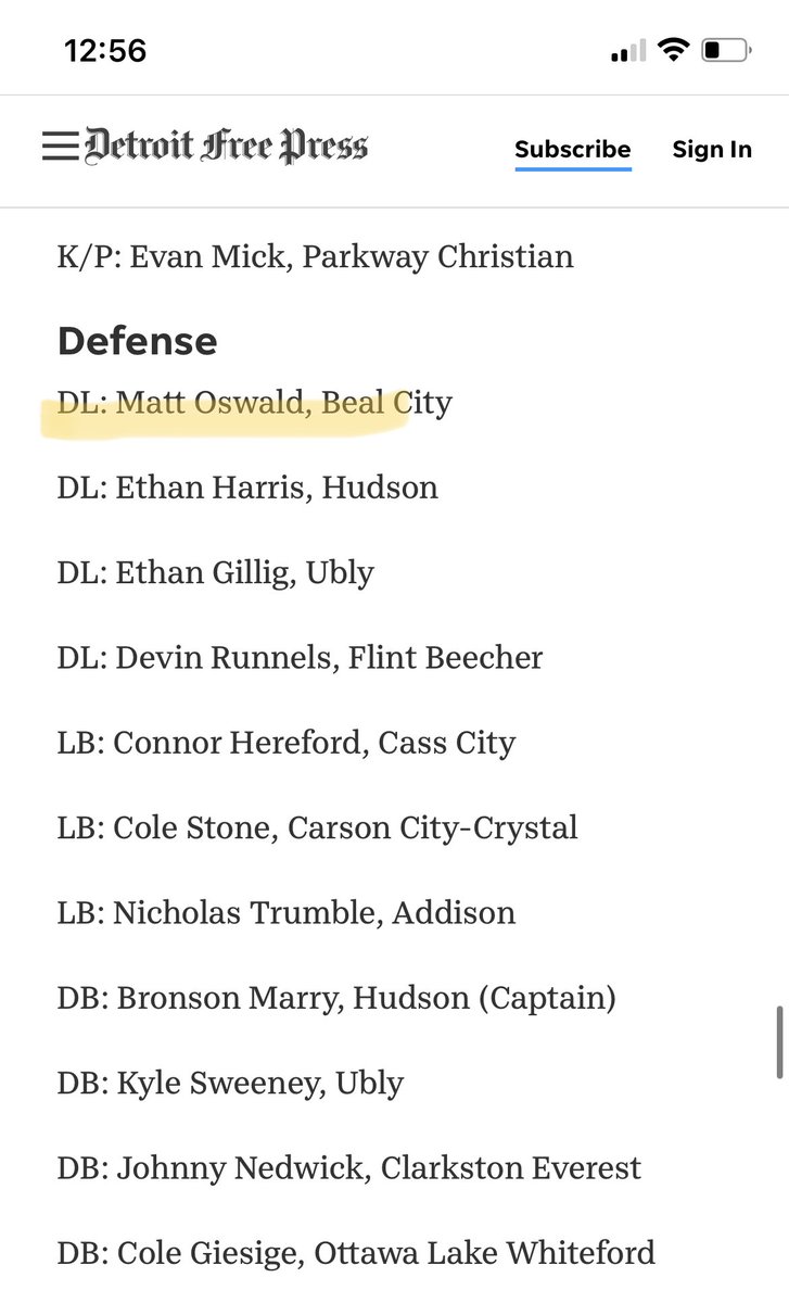 Blessed to be named Detroit Free Press All State!