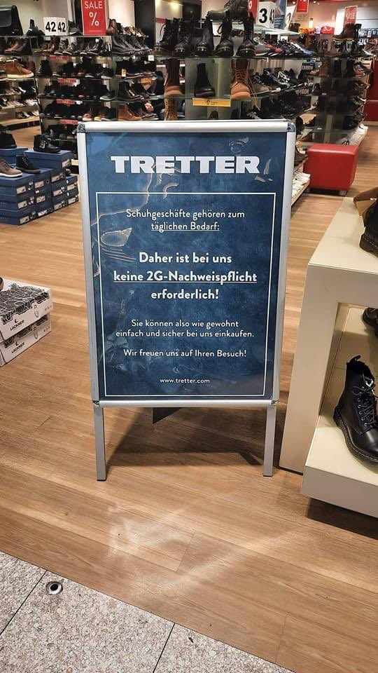 katharina_munz's tweet photo. #Tretter #Schuhgeschäft rund um #München macht bei 2G nicht mit https://t.co/LoGt6Zf2Ud