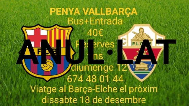 PBValldigna's tweet photo. Es cancel·la el viatge per no arribar al mínim de reserves https://t.co/a5pDnUL3Gv