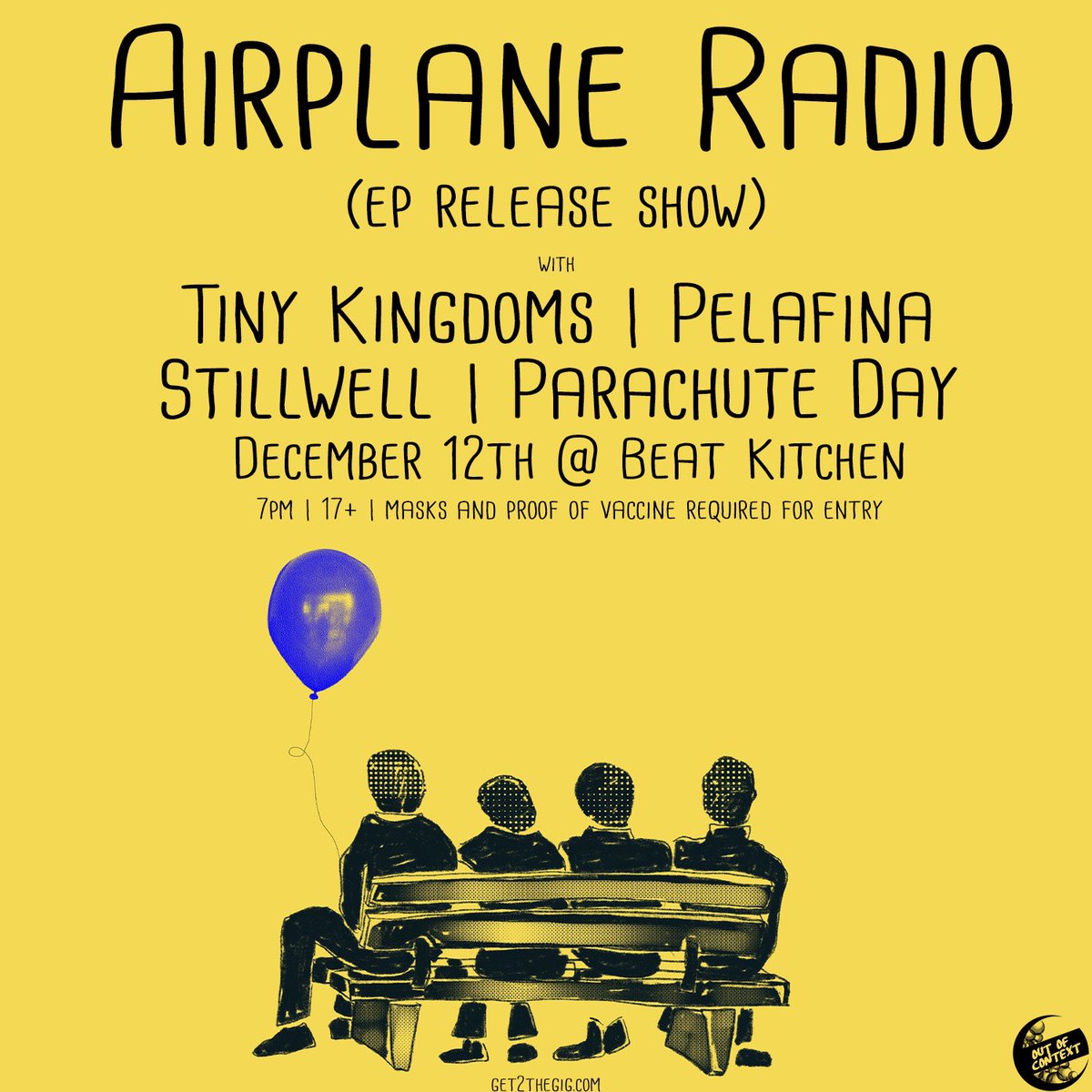 🚨 TONIGHT 🚨

Come chill at <a href="/beatkitchenbar/">Beat Kitchen</a> with us, <a href="/AirplaneRadioIL/">Airplane Radio</a> <a href="/_Pelafina/">Pelafina</a> <a href="/stillwellband/">Stillwell</a> and @ParachuteDay!

🎟: ticketweb.com/event/airplane…