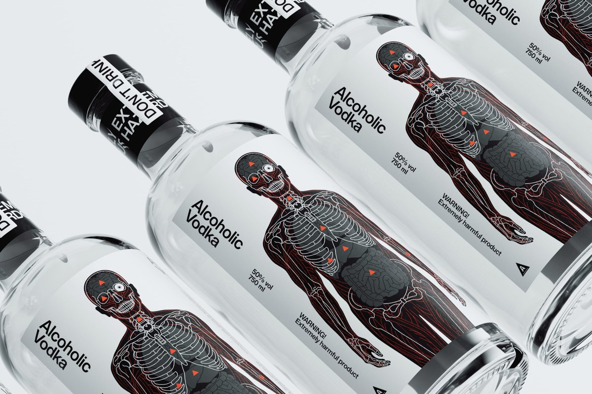 griner's tweet photo. New Swedish brand Alcoholic Vodka from creatives Magnus Jakobsson and Johan Pihl leans into its negative effects, voluntarily focusing on "what most liquor brands spend their marketing budgets trying to hide." https://t.co/f7P6VvZxHT https://t.co/R176aQxtz5