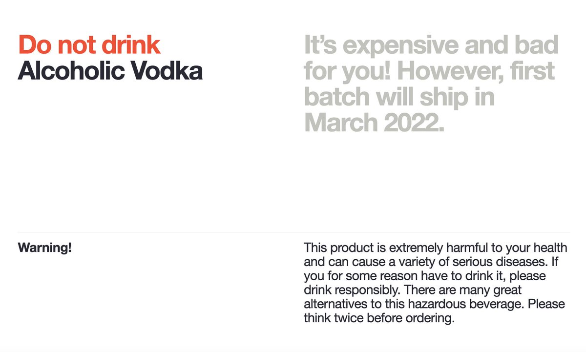 griner's tweet photo. New Swedish brand Alcoholic Vodka from creatives Magnus Jakobsson and Johan Pihl leans into its negative effects, voluntarily focusing on "what most liquor brands spend their marketing budgets trying to hide." https://t.co/f7P6VvZxHT https://t.co/R176aQxtz5
