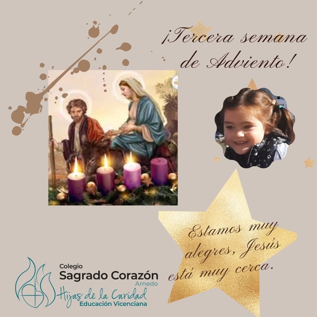 ¡ALEGRÍA! ¡El Señor está cerca! "¿Qué debo hacer? Hagamos un compromiso concreto, aunque sea pequeño, que se ajuste a nuestra situación de vida, y llevémoslo adelante para prepararnos en esta Navidad." (Papa Francisco, Alocución Ángelus, hoy) #Adviento2021 #colegiosHHC