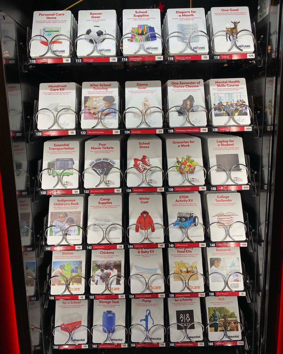 Christmas is one of our favorite holidays because it’s the time of giving! We stopped by the Giving Machine this week and donated money to buy a new mother &amp; baby kit for those in need. How has serving helped you feel the holiday spirit this season? #lighttheworld