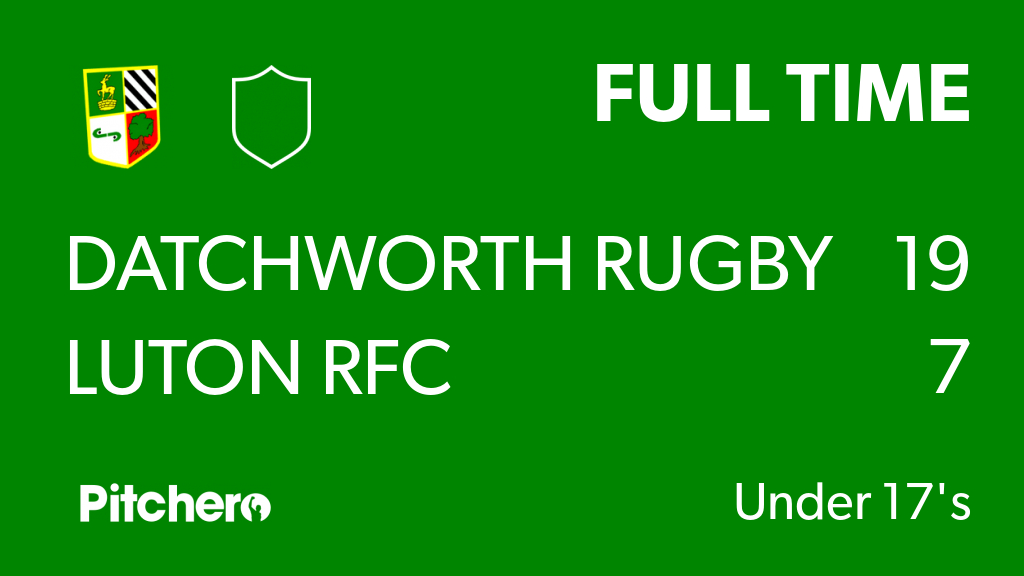 FULL TIME: Datchworth Rugby Club 19 - 7 Luton RFC
#DATLUT #Pitchero
datchworthrugby.club/teams/34176/ma…