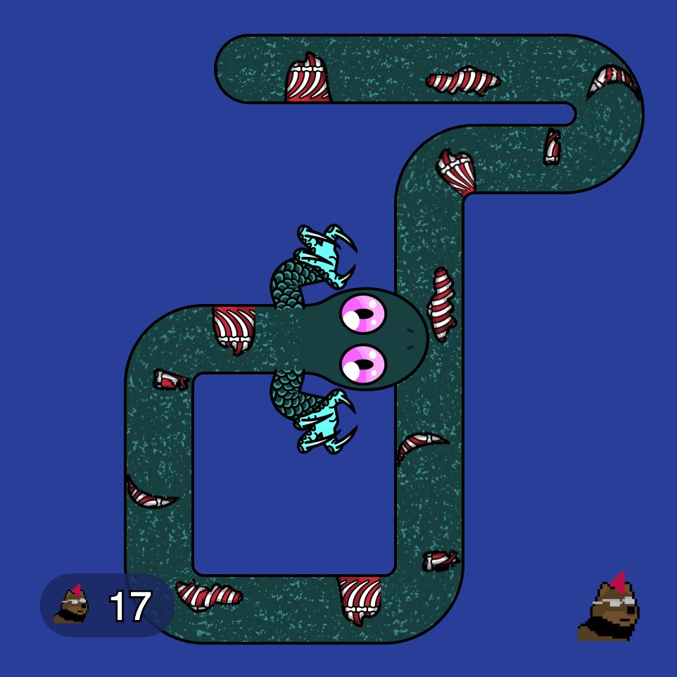 ICSnakes's tweet photo. You start the #ICSnakes mini-game by clicking/tapping the food, now in the latest update you can also right-click/long-tap the food and invite your favorite #NFTs for dinner🤤
Get your ICSnakes now at @EntrepotApp https://t.co/4T8MUS7CbQ
@ICPuppies @interastrosc @icmoji https://t.co/O2VptGaCOb