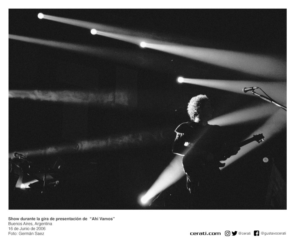 cerati's tweet photo. Show durante la gira de presentación de  “Ahí Vamos”
Buenos Aires, Argentina
16 de Junio de 2006
Foto: Germán Saez https://t.co/q8SmNpYM5c