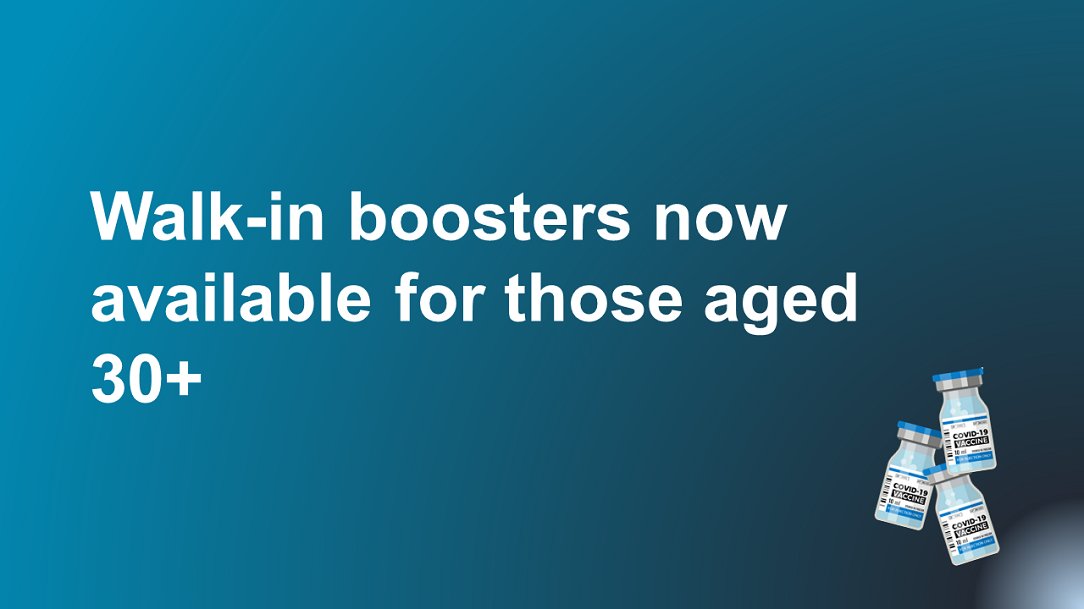 ⬇️BOOSTER UPDATE⬇️

Health Trust vaccination hubs will now be open for walk-in boosters for anyone aged 30 and over who is at least three months from their second vaccine dose.

READ ➡️health-ni.gov.uk/news/walk-boos…