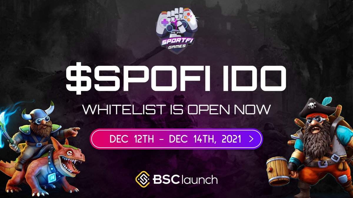 BSClaunchorg's tweet image. @sportfiofficial public-sale🎮
Whitelist Registration opens: 12th - 14th Dec 2021

🟡Platform raise: $50,000

🟡Public-sale price: $0.1

🟡No KYC required.

⭐️Sale date: 15th Dec 2021

$SPOFI x $BSL

#BSC #GameFi #IDO