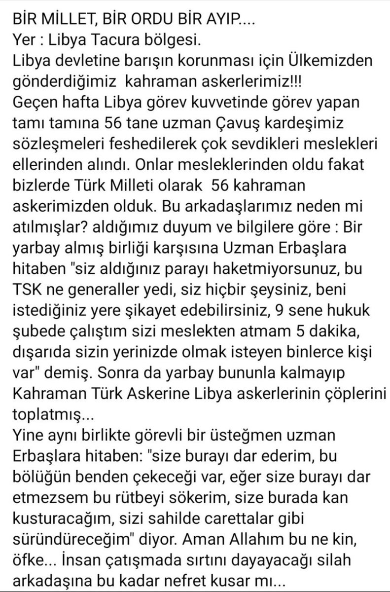 cakanyasar's tweet photo. Bunlar doğru mu? @RTErdogan @tcsavunma Eğer doğruysa; bu nasıl kin? bu nasıl mobbing?  @TSKGnkur 
#56KahramanUzmCvs https://t.co/BFaNoKFxmg