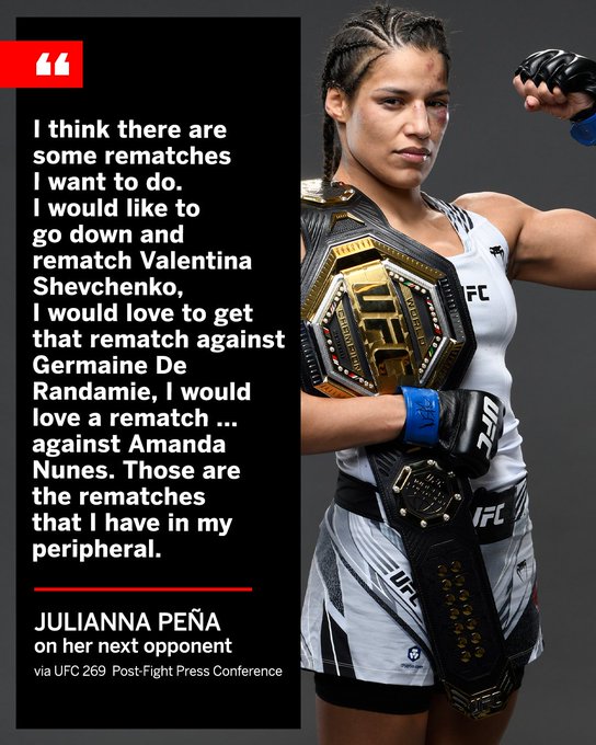 .@VenezuelanVixen wants to avenge a few of her losses 😤#UFC269 