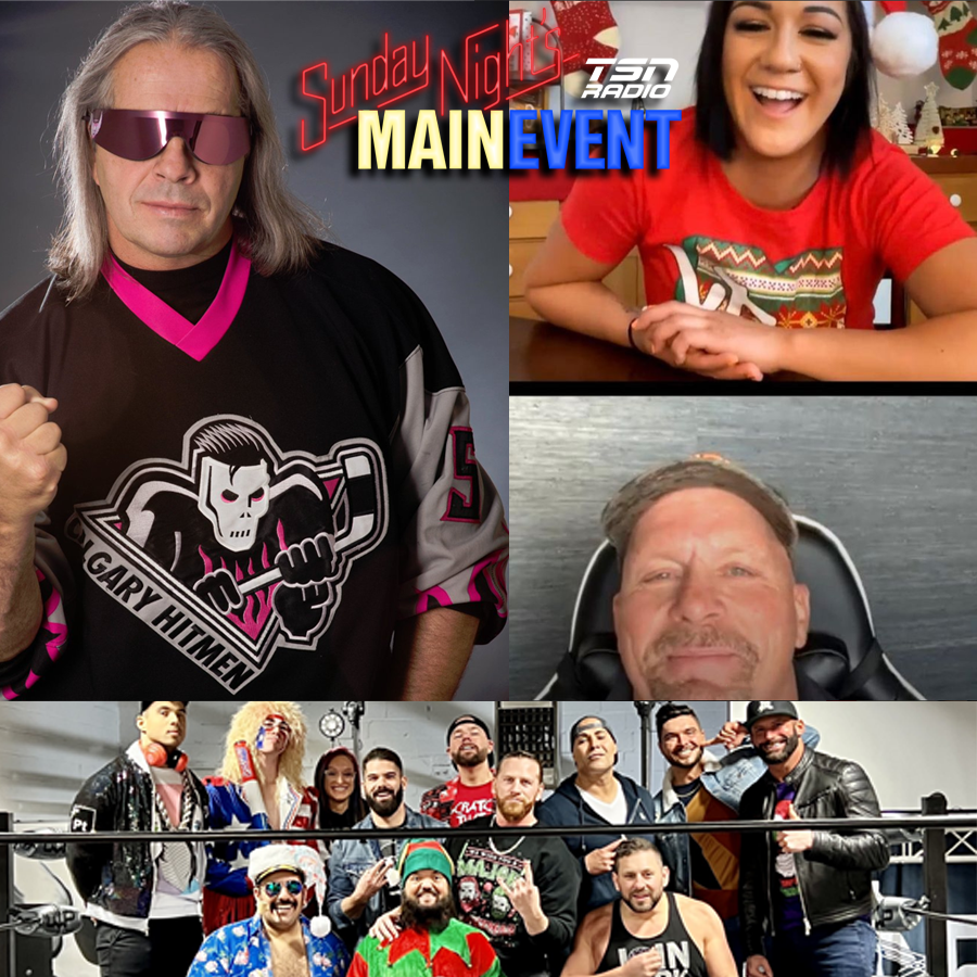 McGuireShow's tweet photo. Tonight on TSN Radio across #CANADA: @SNMEradio #5Count, WRESTLERS DOING GOOD THINGS! @TheMattCardona and @Myers_Wrestling's MAJOR Toy Drive, @itsBayleyWWE gets @steveaustinBSR and more help the #BayArea, and @BretHart Night announced in  #YYC with @WHLHitmen  for #ProstateCancer https://t.co/jViJNaB57K