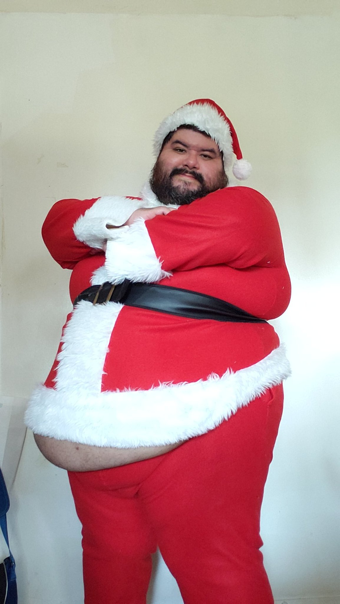 L.T. on X: "Happy Holidays! Santa LT will be watching you and yes even when  you're sleeping! So be good! Otherwise the evil Super Buff Hyper Cock/Ball  Beast Krampus will take you