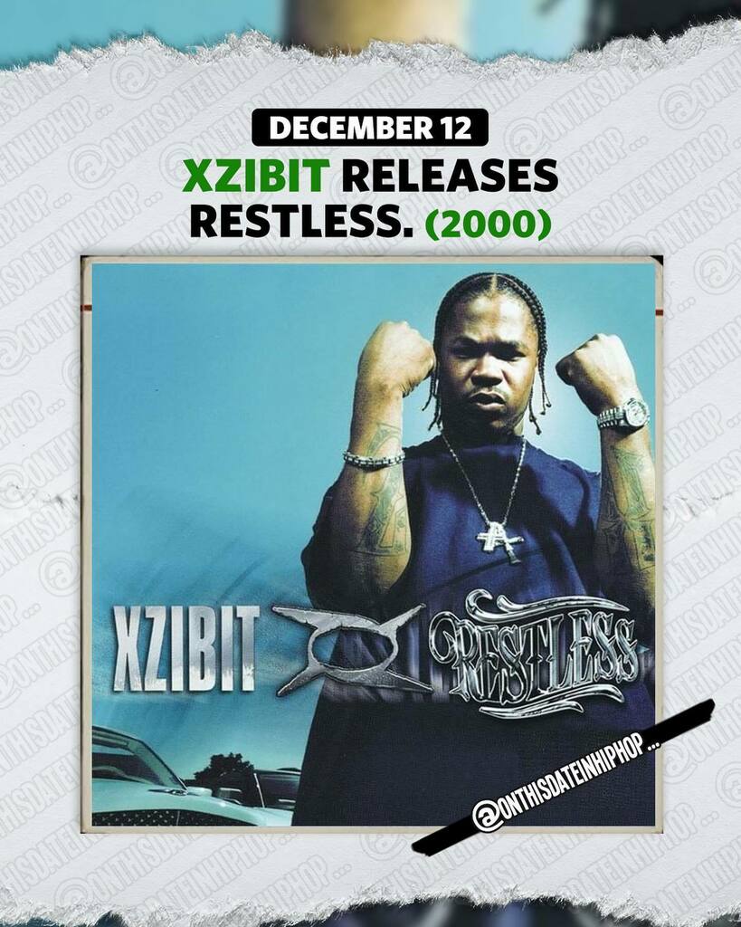 bleepthabastard's tweet photo. #OnThisDateInHipHop, @XZibit released his 3rd album #Restless. Led by #X, #Front2Back and #GetYourWalkOn, #XZibit's PLATINUM album would peak at 14 on the #2pac 200. #NoTypo.
Support @OnThisDateInHipHop with a like and/or comment.
Ask me anything...
Te⦠https://t.co/zbEwjEAkGI https://t.co/svkKlfK4VG