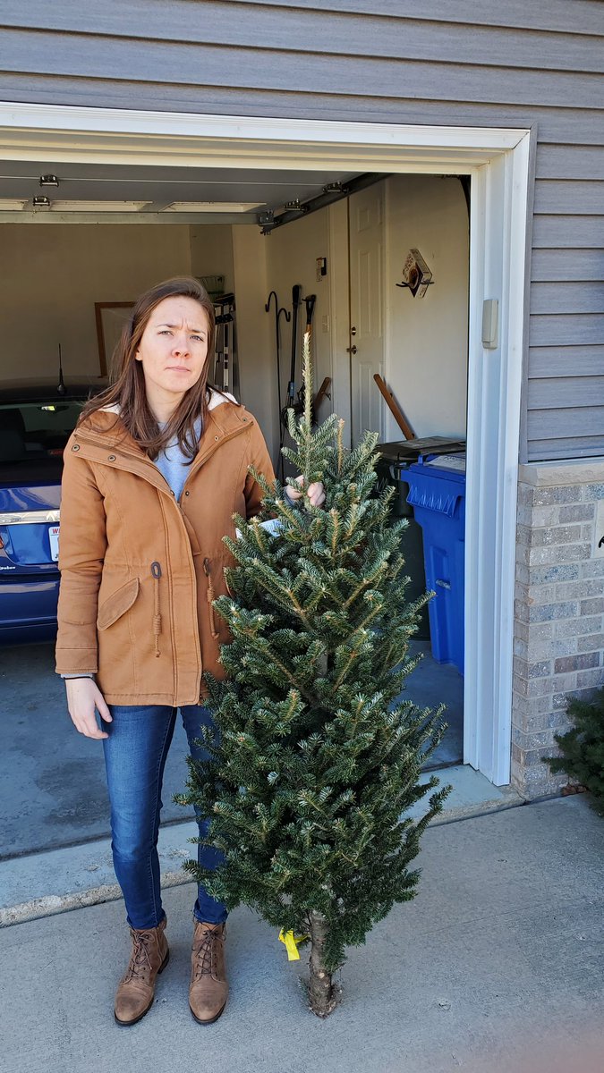 mlemire2's tweet photo. @HomeDepot I'm 5'8". Please explain to me why this was a $55 "6-7 ft" tree. I mean, at least you had trees, so thanks. https://t.co/BAXvQDmisj
