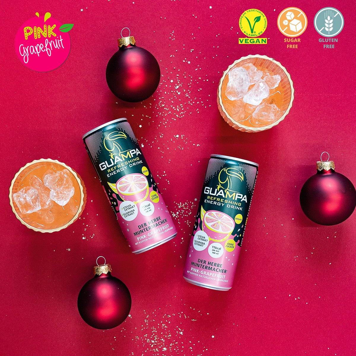 GUAMPAEnergy's tweet photo. GUAMPA wünscht euch allen einen schönen 3. Advent - und startet mit viel Energie in die neue Woche! #xmas #3advent #weihnachtszeit #guampaenergy #energydrink #energydrinktime #energydrinklove #nosugar #stevia #klimaneutral #vegan #vegandeutschland #veganlifestyle #drink #nürnberg https://t.co/TR8sLaWqNB