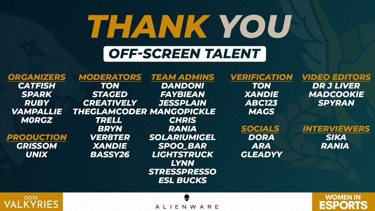 DotaValkyries's tweet image. And shout-out to the entire behind-the-scenes team for all the hard work before, during, and after the tournament 💪🧡

Great job everyone, can't wait for the next one 🥳