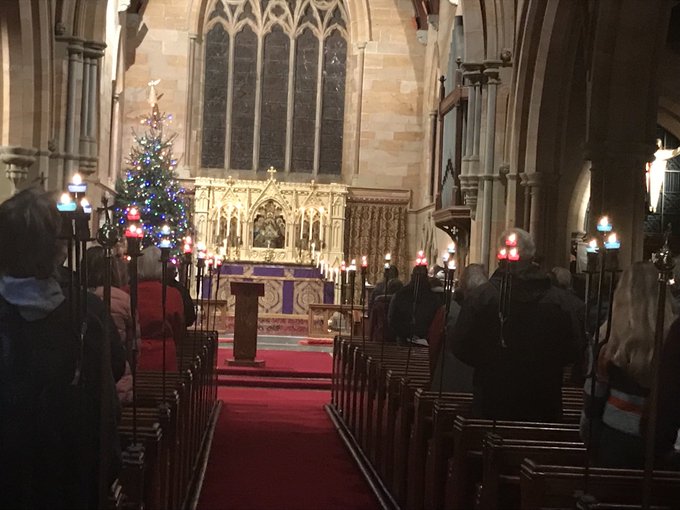 Lovely new lighting system enhances our Carol Service atmosphere . <a href="/RoebuckHolmes/">Roebuck Holmes</a>