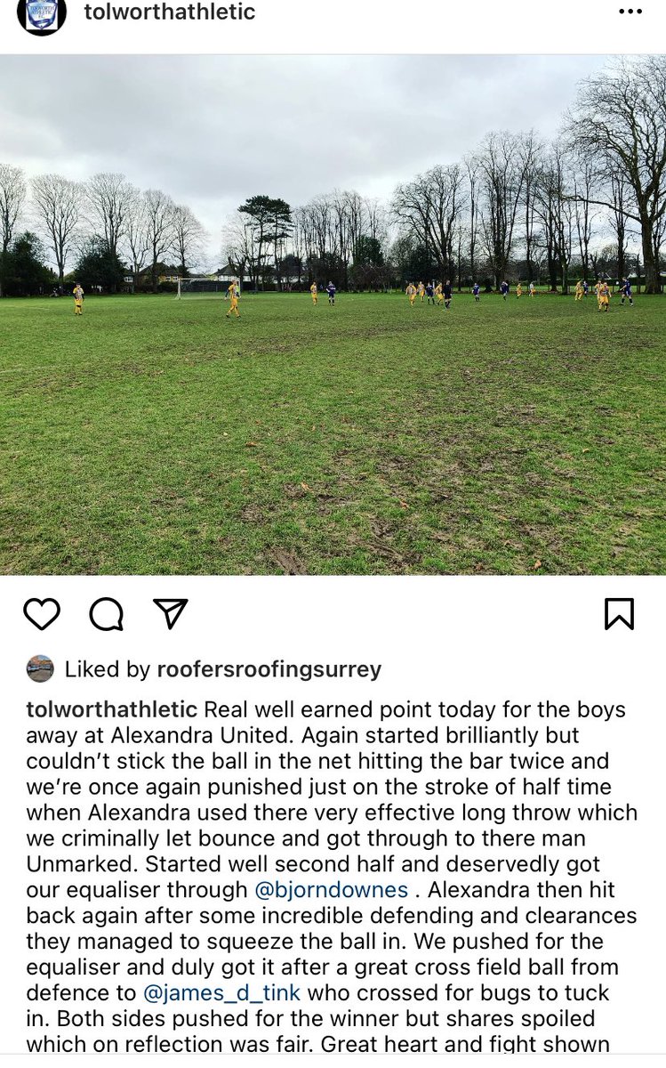 Tough game  &amp; conditions today. Played in great spirit and point a piece was a fair result on the balance of play <a href="/alexandrautd1st/">Alexandra FC</a> <a href="/LDistrictSunday/">L&DSFL</a>