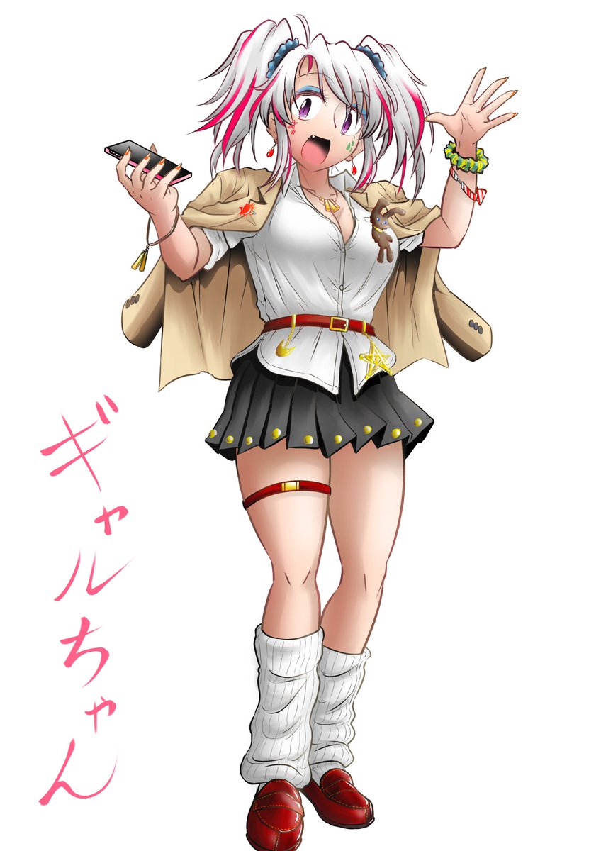 「ギャルキャラのデザインしてた。 白黒で描く時の処理の仕方も考えなければな…」|ヒップホッピーのイラスト