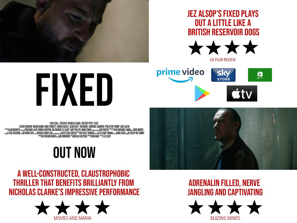 We’re truly grateful to everyone who has supported our little film so far. Some great reviews rolling in, too 😁🎥❤️⬇️ #fixed #film #Birmingham #independentfilm #uk #movie #vod #thriller #drama #primevideo #AppleTV #skystore #googleplay #xbox