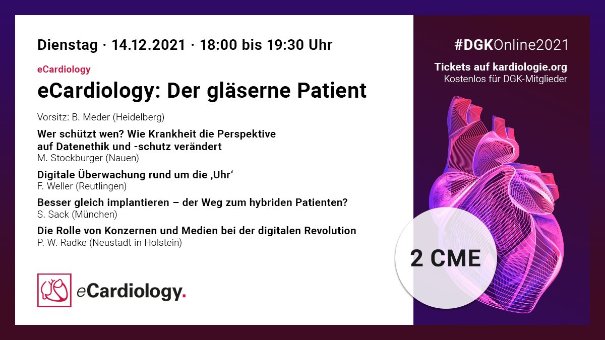 KardiologieHH's tweet photo. #MyWeekInCardiology (#MWIC)
1️⃣ 🗓Dienstag, 14.12. ⏰18 bis 19:30
➡️ #eCardiology: Der gläserne Patient at #DGKOnline2021
2️⃣🗓Mittwoch, 15.12.21 ⏰19-20:30
➡️Town Hall | Junges Forum "Zeitmanagement für junge Ärztinnen und Ärzte" Mit @GhanemAlexander
🔗https://t.co/vVFCku5fRe https://t.co/oNjpCQUrPo