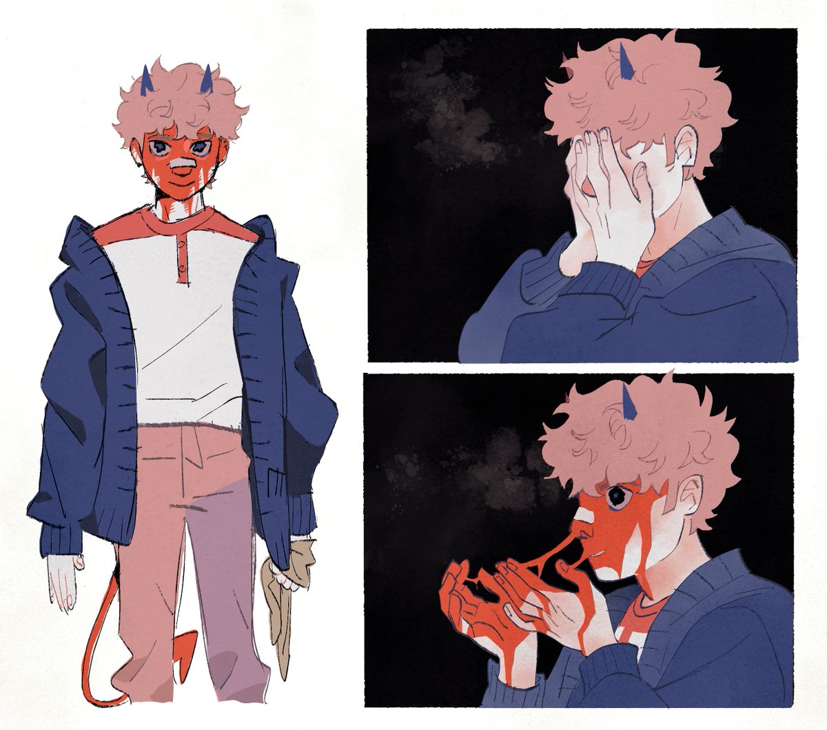 catmunches's tweet photo. ghostinnit concept. still kinda burnt out from last semester el oh el #tommyinnitfanart https://t.co/VOdIjUimQU