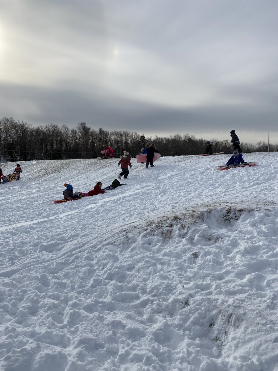 pamcampbell's tweet photo. The primaries enjoyed their time in the snow! So many things happening; oral language skills, building relationships, problem solving and of course laughs and screams of joy! @ChebuctoH https://t.co/bsRNtziJfS