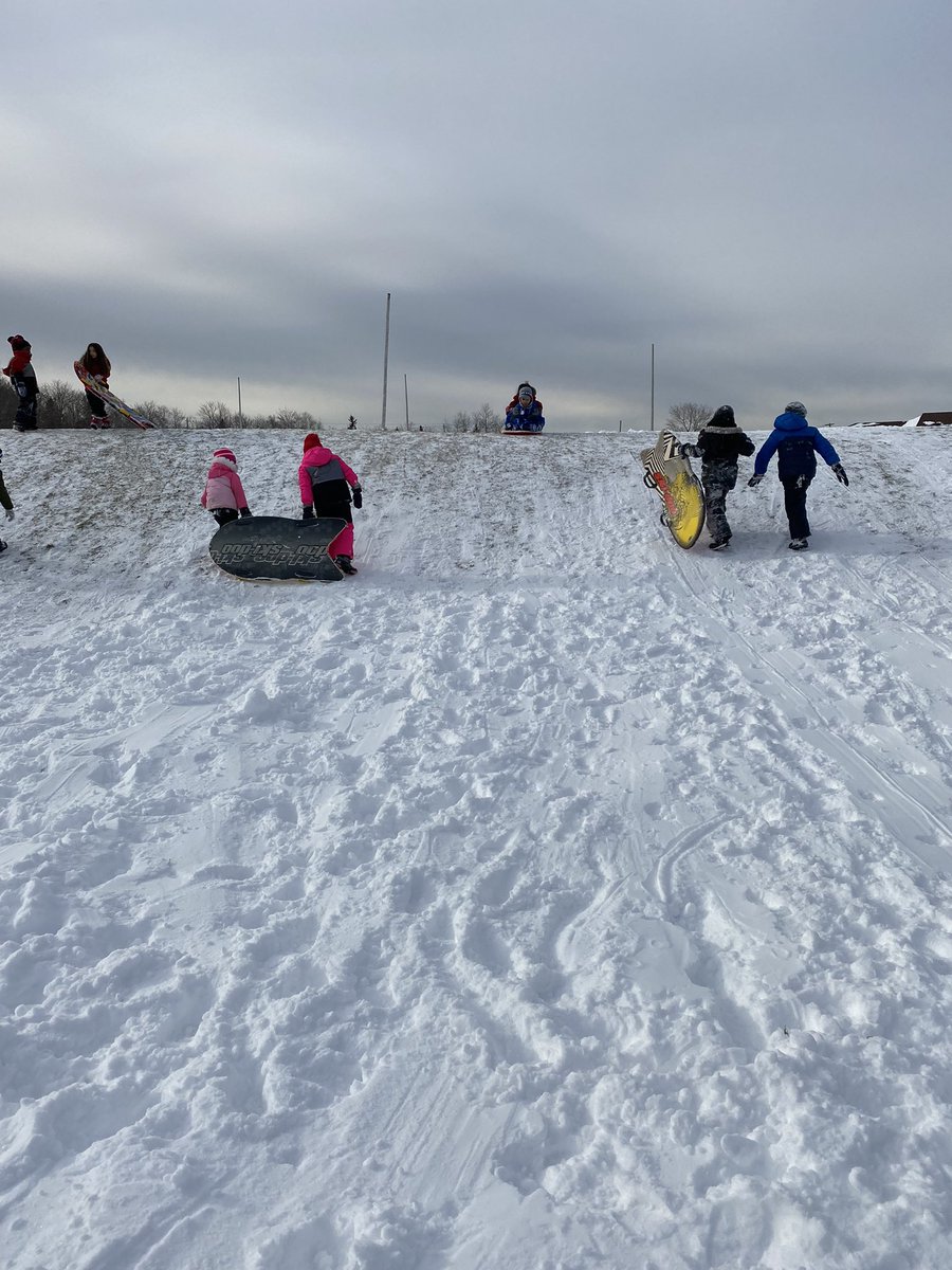 pamcampbell's tweet photo. The primaries enjoyed their time in the snow! So many things happening; oral language skills, building relationships, problem solving and of course laughs and screams of joy! @ChebuctoH https://t.co/bsRNtziJfS