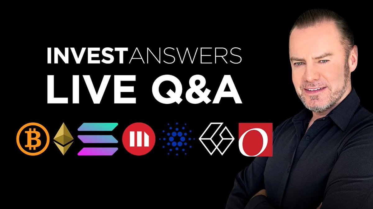 Investanswers's tweet photo. IA Weekly Q&A - your Q's answered live at 12:05PT. #BTC vs $GBTC, #CryptoCorrelation, $ADA Hodl, #CryptoRegulatoryRisk, #SOL Price Predictions $OSTK + more - https://t.co/1RMeZS4iVS https://t.co/W6knufpteN