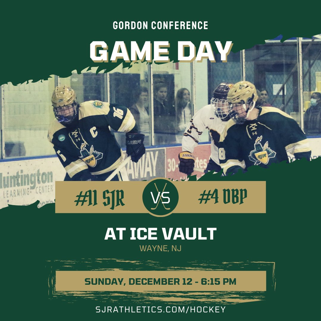 #RivalryNight #GordonConference

⏰ 6:15 p.m.
🆚 #4 DBP
📺 hockeytv.com ($)
🏟️ Ice Vault

#WeAreSJR 🔰