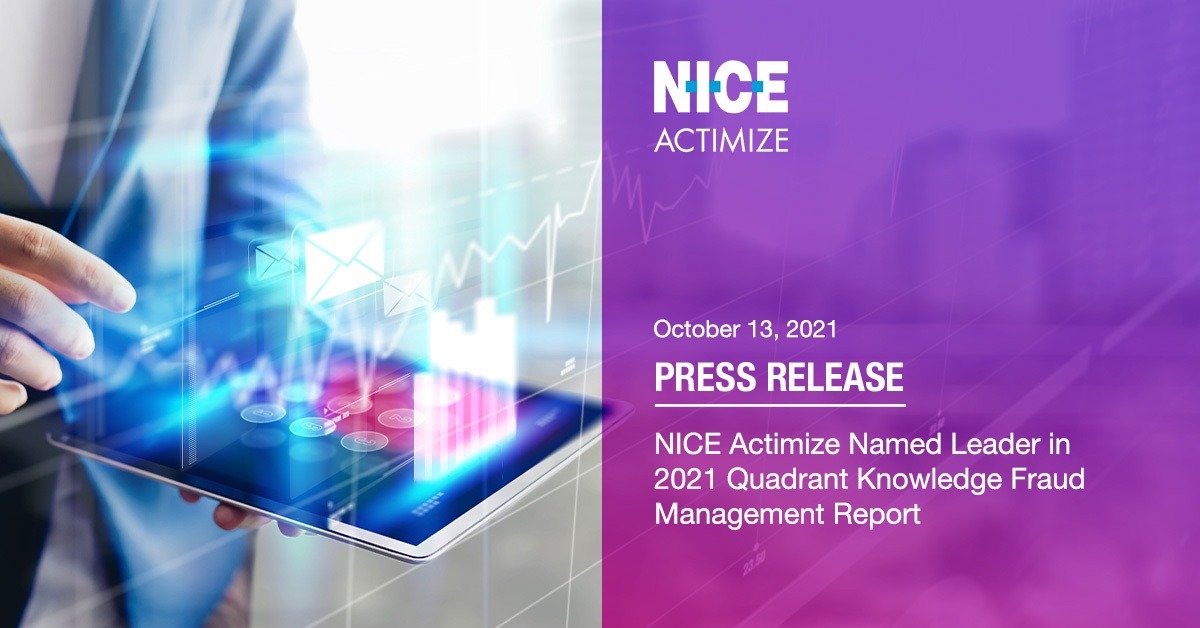 NICE Actimize has been positioned as the overall leader in the 2021 Quadrant Knowledge Solutions Enterprise Fraud Management Report for the third consecutive year.

Read more > okt.to/SmpH7P

@QKS_Quadrant 

#fraudmanagement #EMF #SPARKMatrix