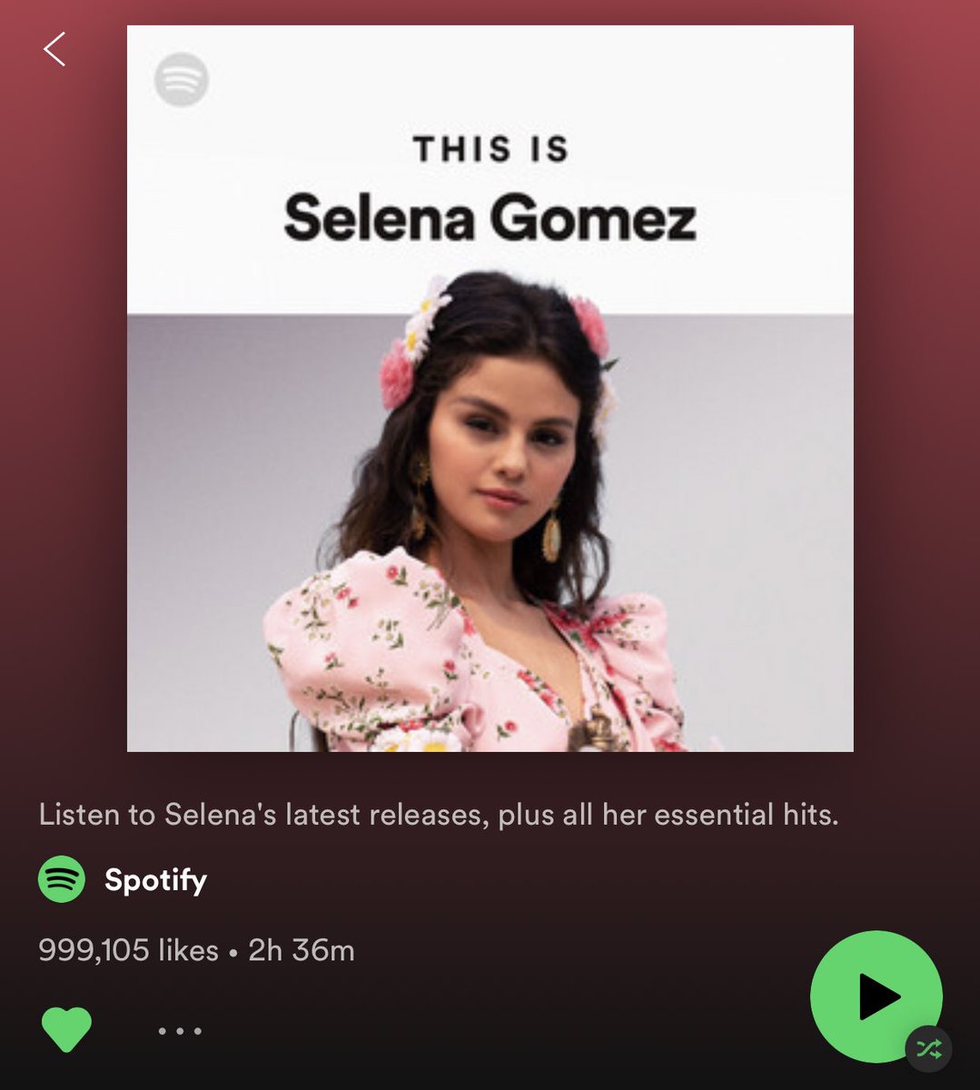 SelenaGqueens's tweet photo. This is Selena Gomez playlist needs about 895 likes on @Spotify https://t.co/MVKqmG56Li