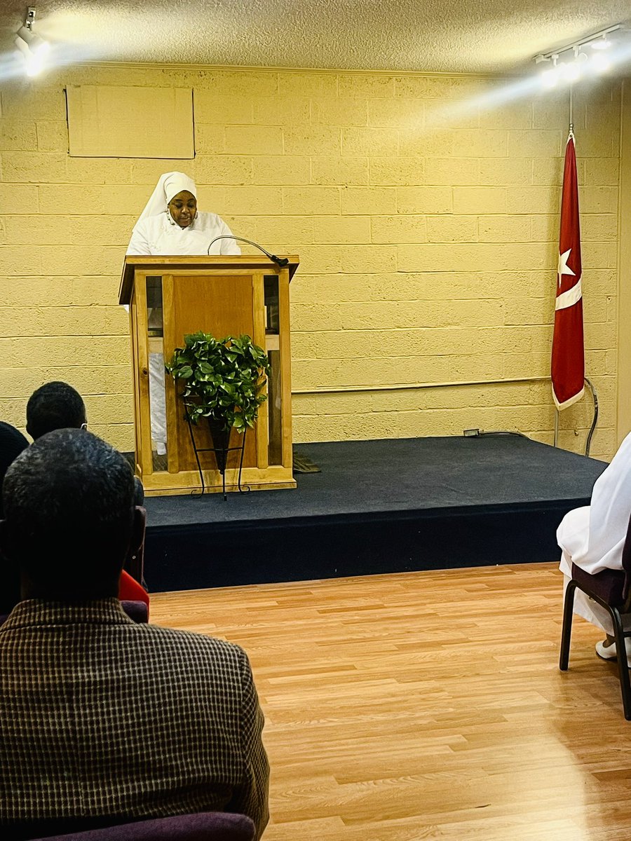 NOIMonroe's tweet photo. MGT Student Captain Sis. Sonya Muhammad teaching hard this morning at the Mosque! We got 99 problems but a Mosque ain’t 1! 
#MM99 https://t.co/DnN2HjZlgs