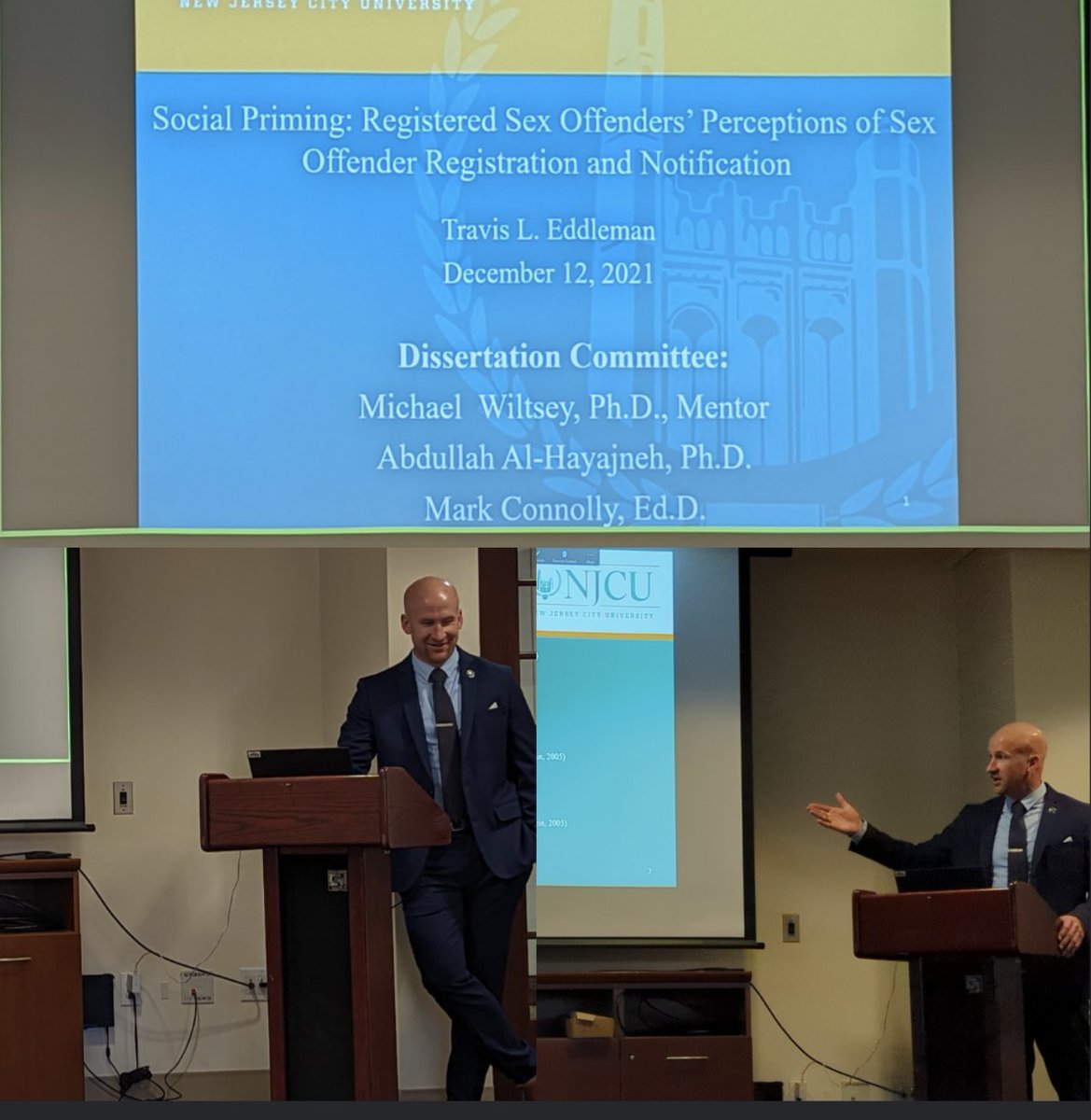 Ryan_J_Gibson's tweet photo. Huge congrats to Travis Eddleman for defending his Doctoral Dissertation today at the @NJCUniversity campus! The @NJCU_NSS department and team of faculty could not be prouder of you Doc!

#njcu #AcademicTwitter #securitystudies #njcu_nss #dissertation #Doctor https://t.co/w5Vruq3mPl